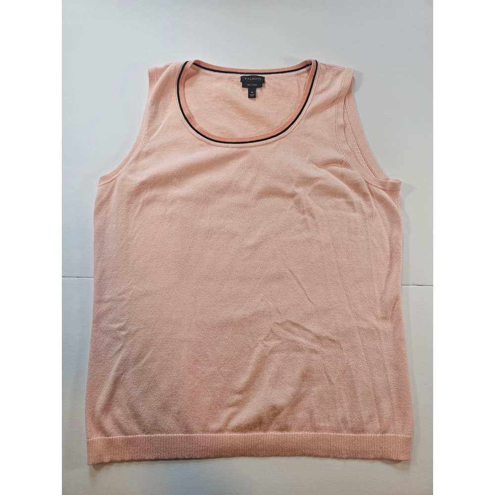 Talbots Sleeveless Sweater Women M Pink Pima Cotton Shell Tank